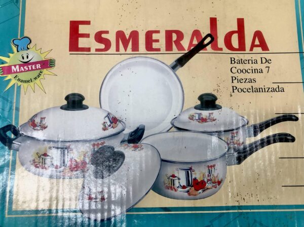 Enamelware 7pcs Cookware Set Suitable for Induction Cookers (white) High Quality Indonesian