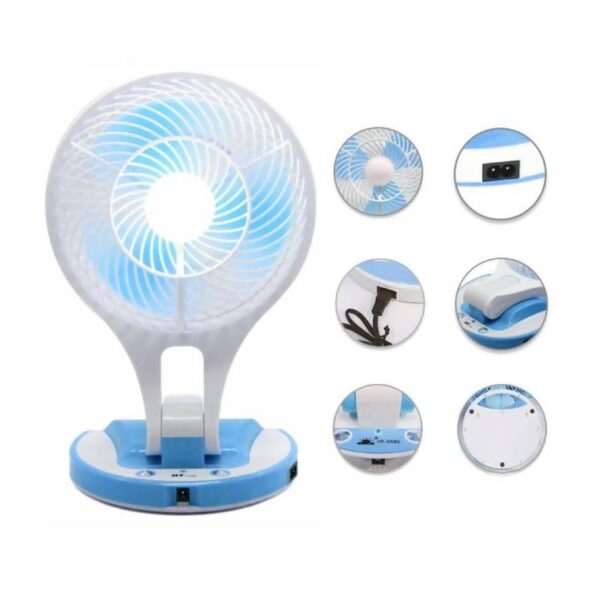 Rechargeable Mini Wireless & Portable Led Light Mini Fordable Fan 5 Inch