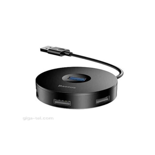 Baseus round box USB HUB adapter ?USB 3.0 to USB3.0*1+USB2.0*3?25CM Black