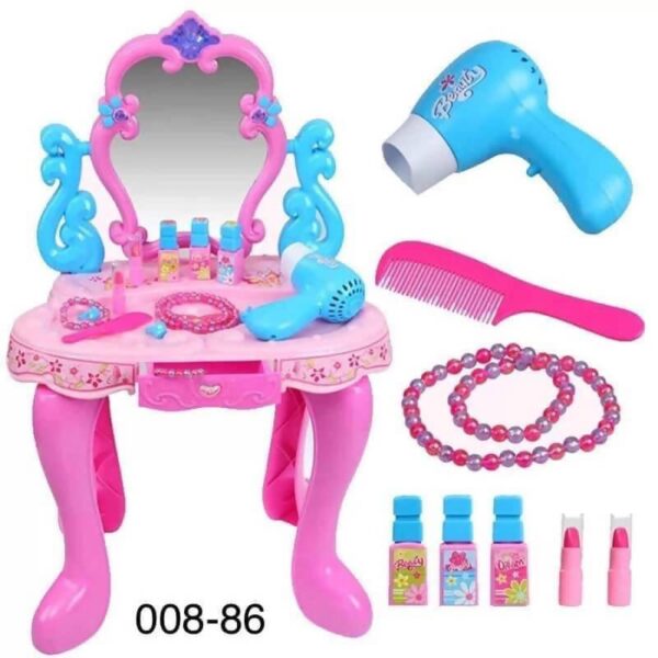 Kids Make Up Tables Dressing Mirror Make Up Desk Toy Play Set Gift