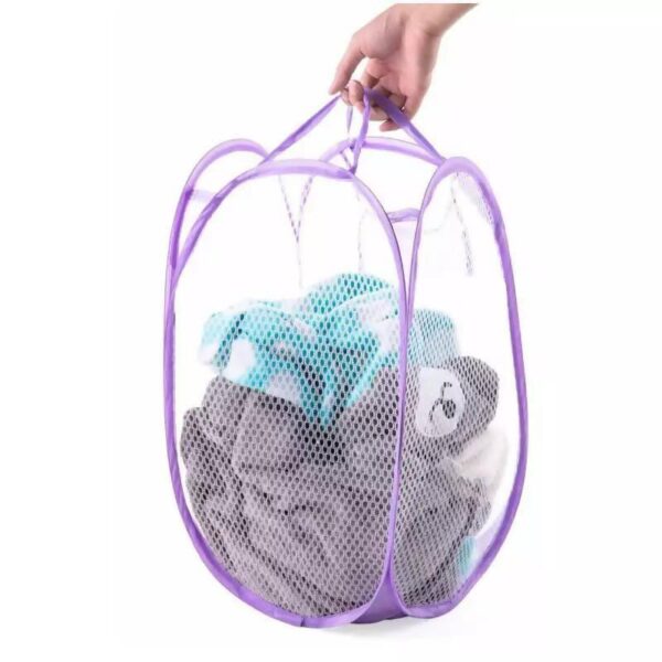 Multicolor Breathable Nylon Mesh Laundry Basket / Laundry Bag - Image 4