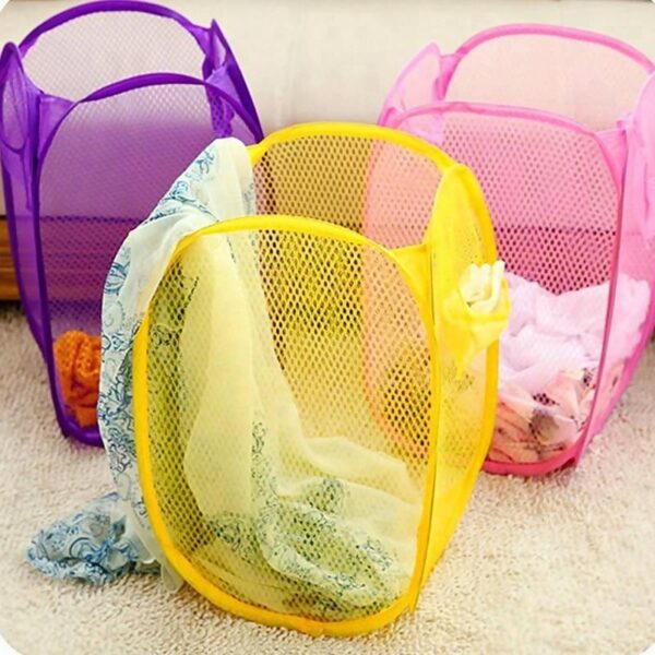 Multicolor Breathable Nylon Mesh Laundry Basket / Laundry Bag - Image 3