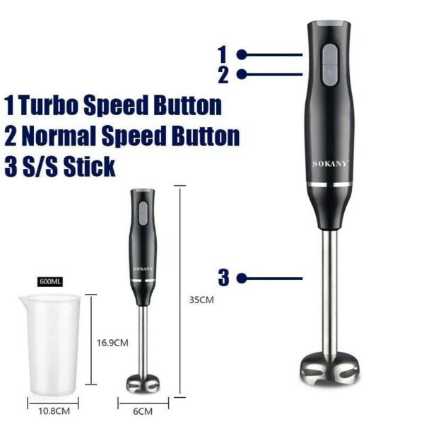 Sokany Hand Blender Portable Juicer 400w M-1708 - Image 3