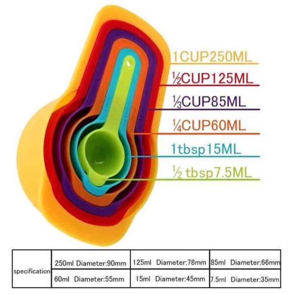 6pcs plastic measuring spoon & cup set - Image 2