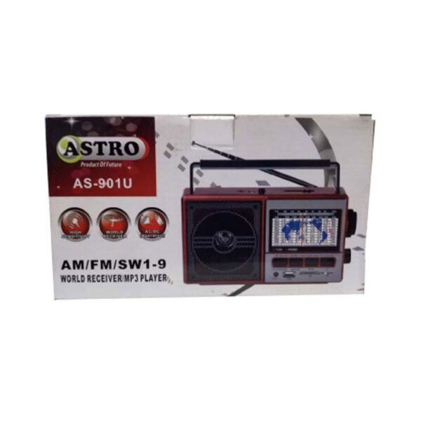 Astro Portable Radio AM/FM/SW1-9 - Model AS-901U - Image 2