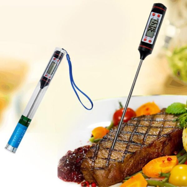 Digital Probe Meat Thermometer Kitchen Cooking BBQ Food Thermometer Cooking Stainless Steel Foldable Probe Meat