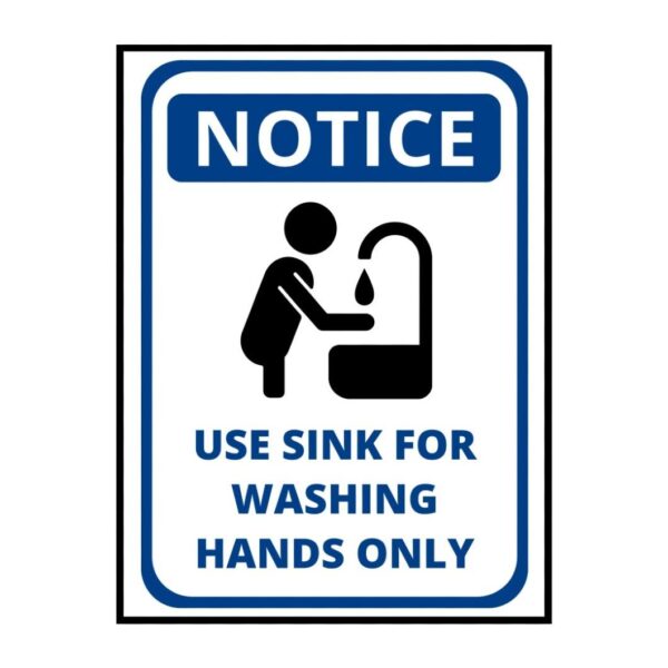 NOTICE - Hand Wash - Signage Board - 15CM x 21CM