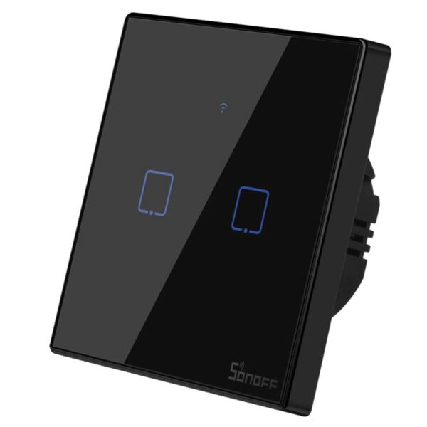 Sonoff T3 Black Wifi Smart Touch Switch Sri Lanka - 2 Gang