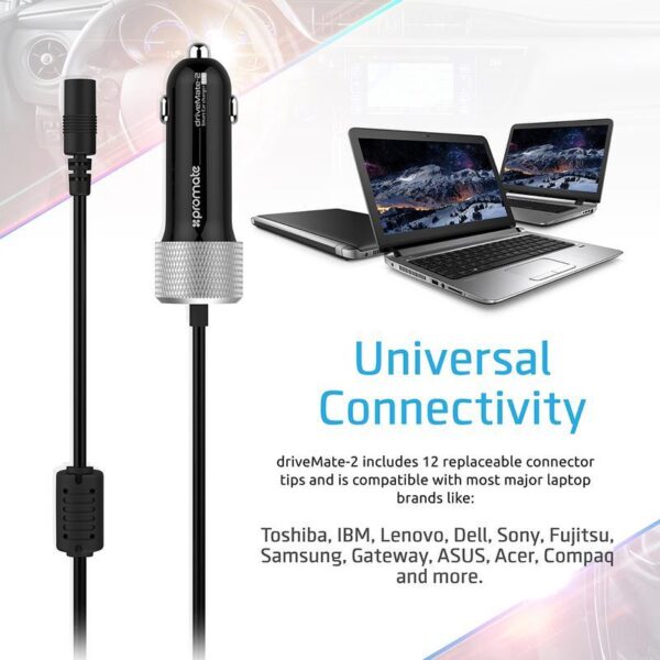 Universal Car Vehicle Laptop Charger Sri Lanka - 90W driveMate-2 - Promate - Image 3