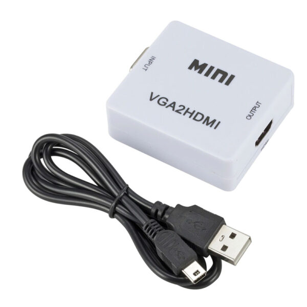 VGA to HDMI Converter For Notebook PC HDTV Projector [FULL HD] White