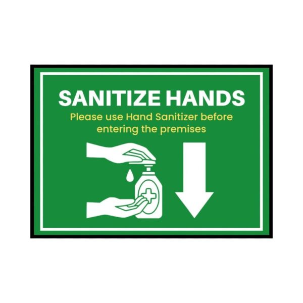 Sanitize Hands - Below - Signage Board - 21cm X 15cm