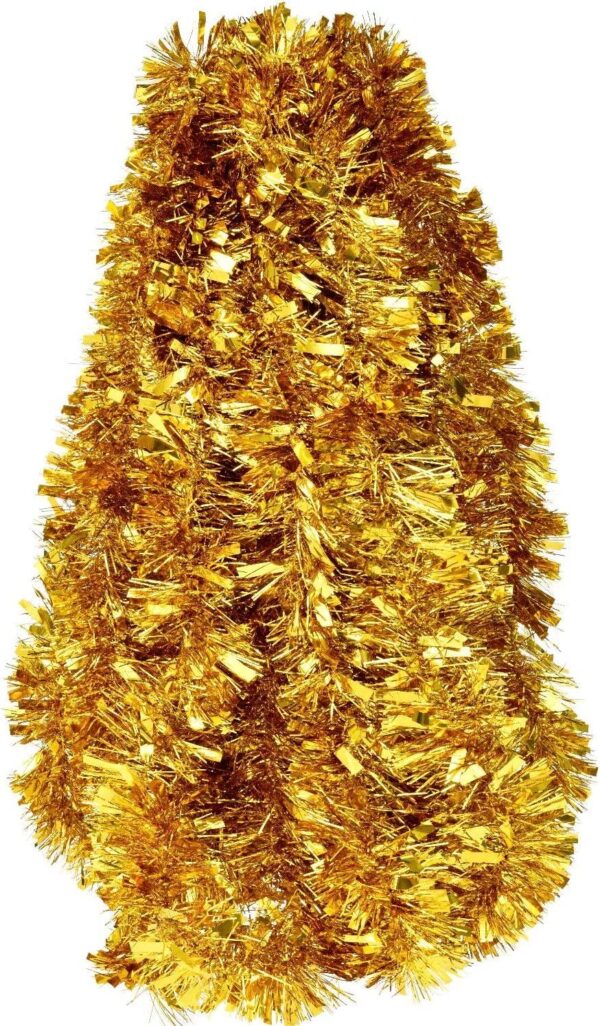 Artificial Christmas Tinsel Garland Strings for Christmas Tree Decoration Gold - Image 2