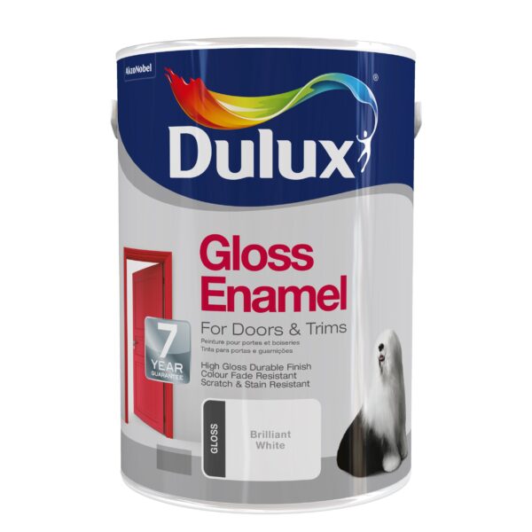 Dulux Enamel Gloss Brilliant White Paint 4l