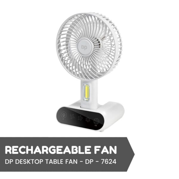 DP Desktop Rechargeable Table Fan - DP - 7624