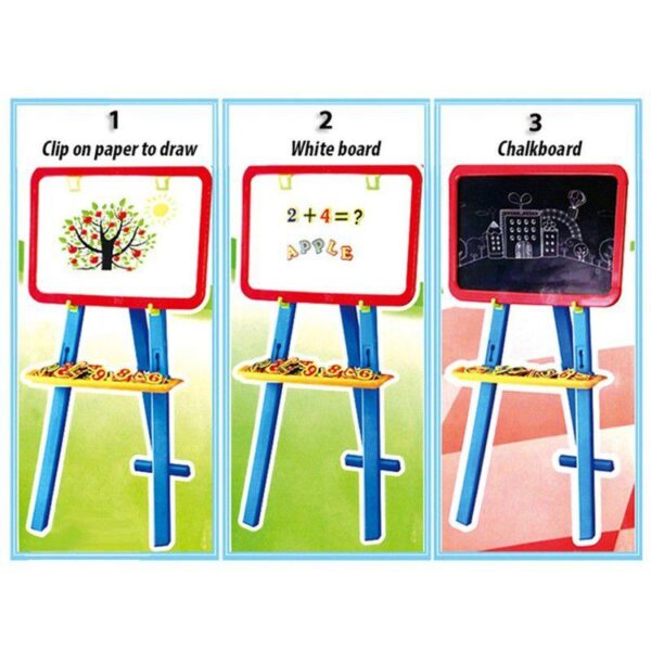 3 in 1 Learning Easel Black Board White Board with Magnetic Letters - Image 3