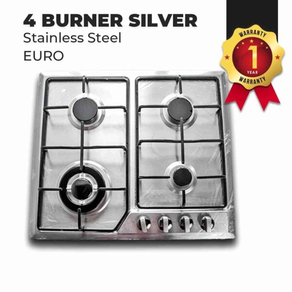 Euro Star 4 Burner Stainless Steel Gas Cooker