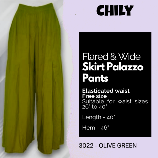 Flared & Wide Skirt Palazzo Pants - Image 4