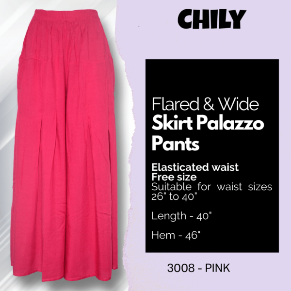 Flared & Wide Skirt Palazzo Pants - Image 5