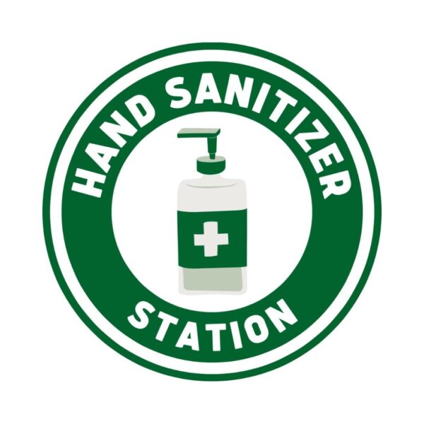 Hand Sanitizer Station Sign Sticker - 6 Inch X 6 Inch