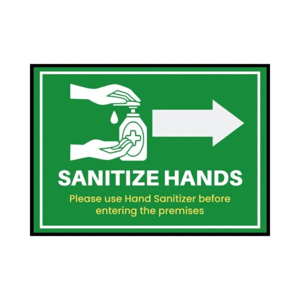 Sanitize Hand Sign Board - 21CM x 15CM