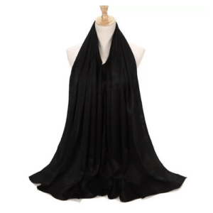 An image of a Soft Satin Shawl Black colour