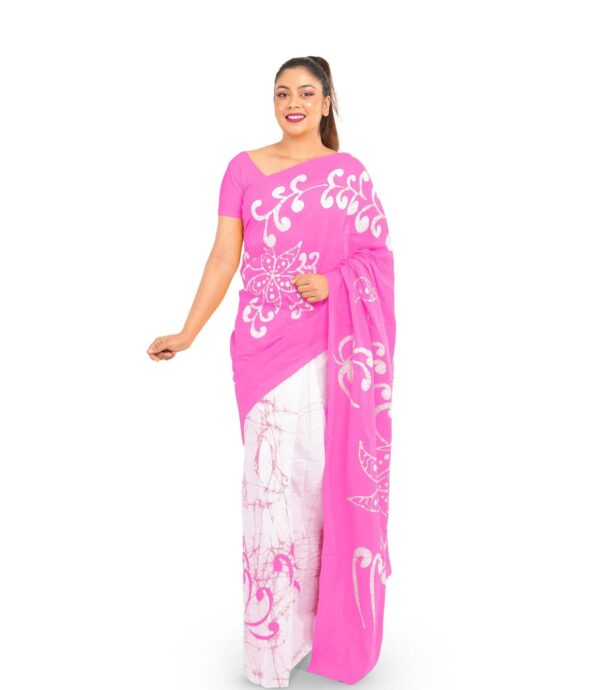 Laveena Classic Batik Saree Pink