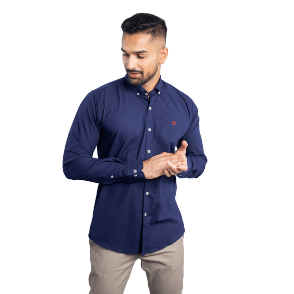 Benjamin George Men's Long Sleeve Shirt – Dark blue - Image 2