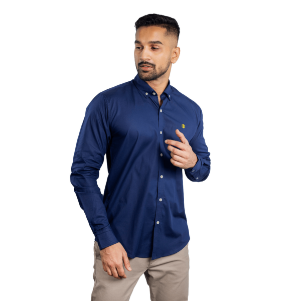 Benjamin George Men's Long Sleeve Shirt – Navy Blue - Image 2