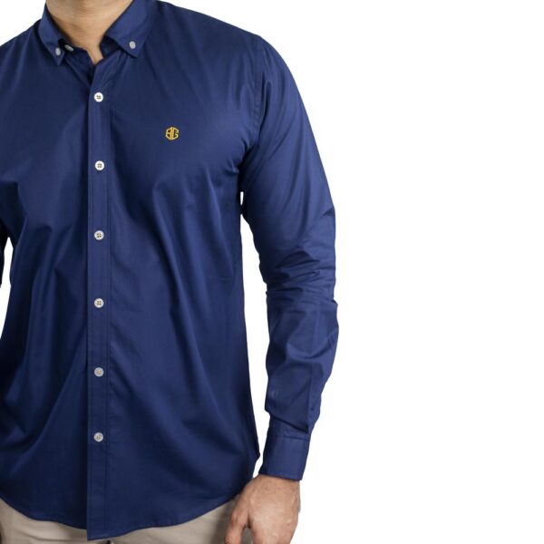 Benjamin George Men's Long Sleeve Shirt – Navy Blue - Image 4