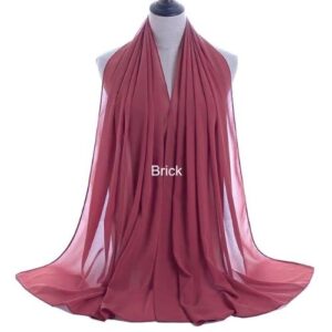 Image of Luxury Chiffon Shawl - Brick