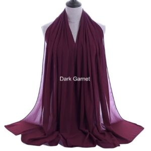 Luxury Chiffon Shawl - Dark Garnet