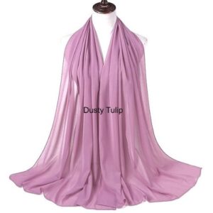 Image of Luxury Chiffon Shawl - Dusty Tulip