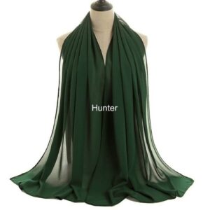 Image of Luxury Chiffon Shawl - Hunter