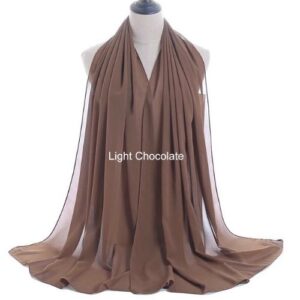 Image of Luxury Chiffon Shawl - Light Chocolate