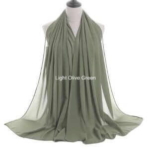 Image of Luxury Chiffon Shawl - Light Olive Green