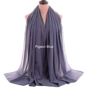 Image of Luxury Chiffon Shawl - Pigeon Blue