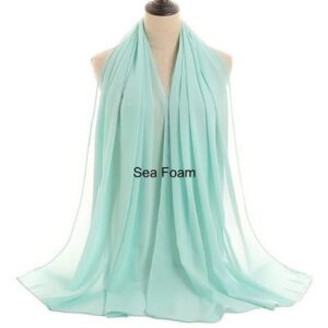 Image of Luxury Chiffon Shawl - Sea Foam