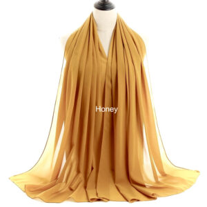 Luxury chiffon shawl honey colour