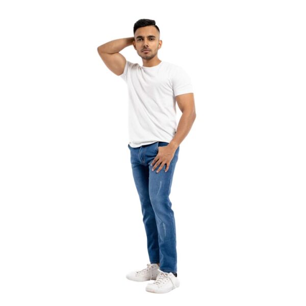 Men's Scraped Slim Fit Premium Jeans - Image 2