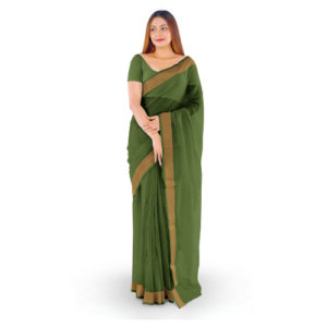 an image of a green colour saree