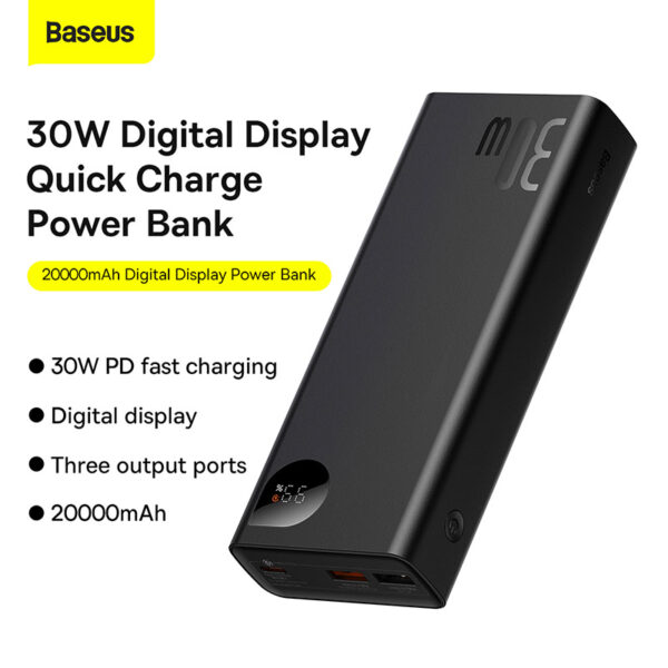 Baseus Adaman 20000mAh 30W Metal Digital Display Fast charging Power Bank (2022 Edition) - Image 2