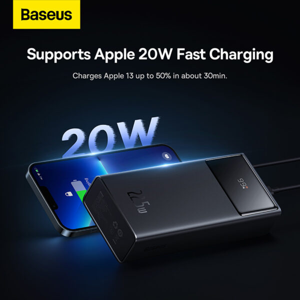 Baseus Star-Lord Digital Display Fast Charging Power Bank 22.5W 30000mAh - Black - Image 4