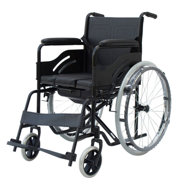 Commode Wheel Chair Foldable With Safety Seat Belt