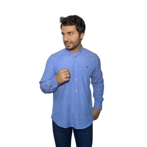 Benjamin George Long Sleeve Men's Shirt Cornflower Blue - Image 3