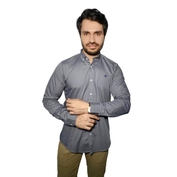 Benjamin George Men's Long Sleeve Shirt Greyish Blue - Image 2