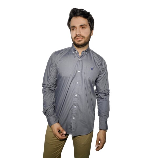 Benjamin George Men's Long Sleeve Shirt Greyish Blue - Image 3