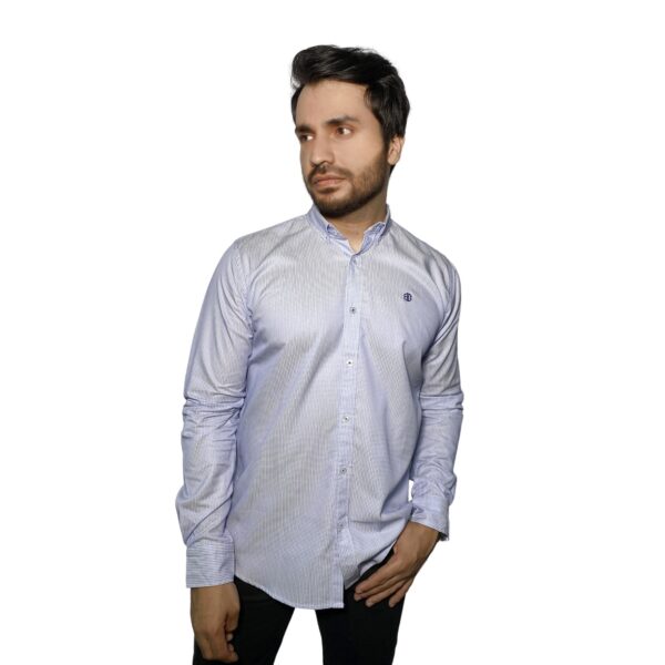 Benjamin George Men's Long Sleeve Shirt - Light Blue Print - Image 2