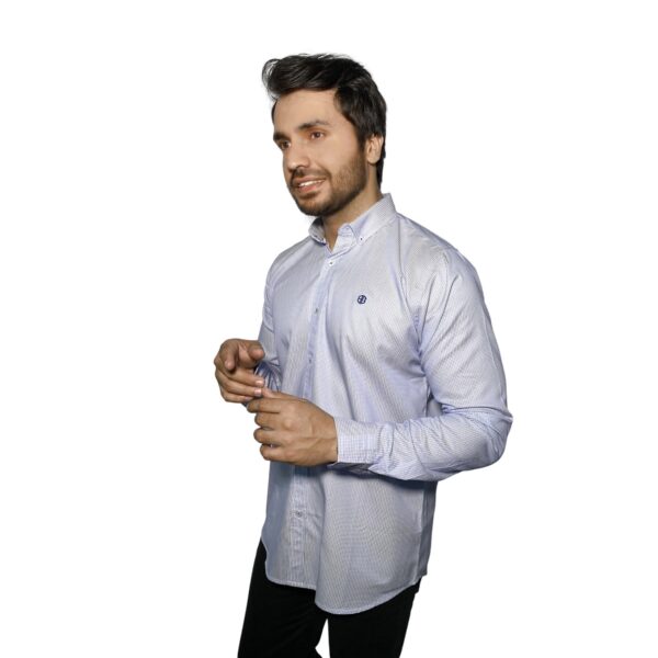 Benjamin George Men's Long Sleeve Shirt - Light Blue Print