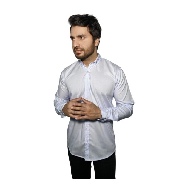 Benjamin George Men's Long Sleeve Shirt Light Blue Stripes - Image 4