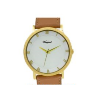 Gold Case Brown Colour Strap Ladies Watch